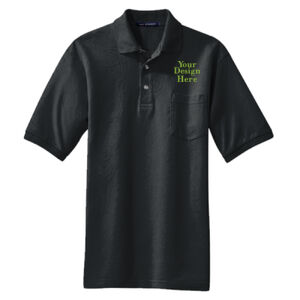 Embroidered Crest - Heavyweight Cotton Pique Polo with Pocket Thumbnail