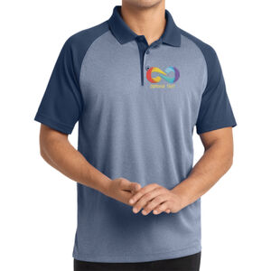 Embroidered - PosiCharge &#174; RacerMesh &#174; Raglan Heather Block Polo Thumbnail