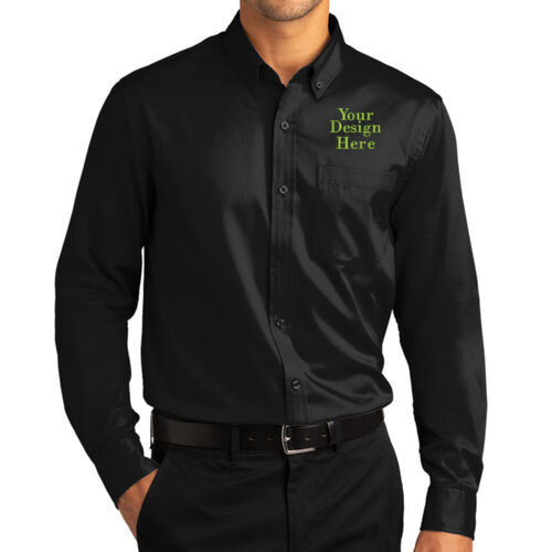 Embroidered Crest - Long Sleeve SuperPro React &#153; Twill Shirt Thumbnail