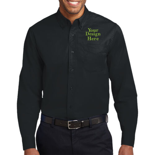 Embroidered Crest - Extended Size Long Sleeve Easy Care Shirt Thumbnail