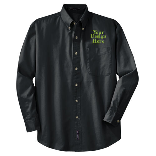 Embroidered Crest - Tall Long Sleeve Twill Shirt Thumbnail