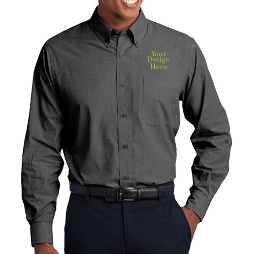 Embroidered Crest - Tall Crosshatch Easy Care Shirt Thumbnail