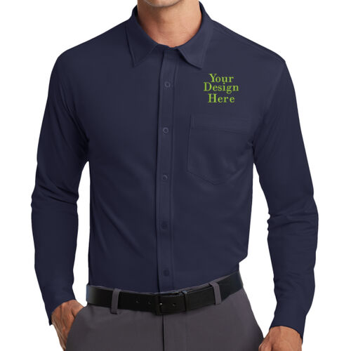 Embroidered Crest - Dimension Knit Dress Shirt Thumbnail