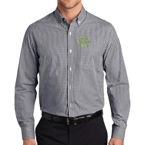 Embroidered Crest - Broadcloth Gingham Easy Care Shirt Thumbnail