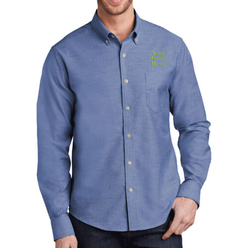 Embroidered Crest - Untucked Fit SuperPro &#153; Oxford Thumbnail