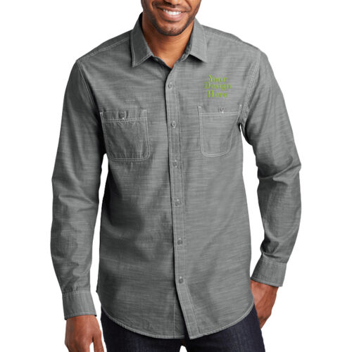 Embroidered Crest - Slub Chambray Shirt Thumbnail
