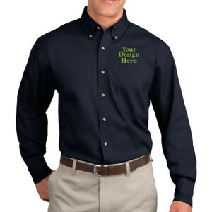 Embroidered Crest - Long Sleeve Twill Shirt (low stock alert) Thumbnail