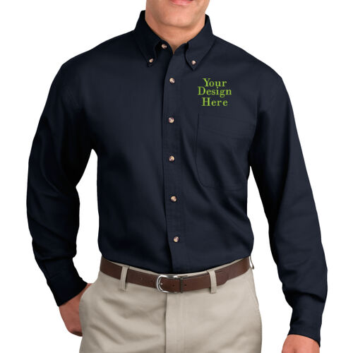Embroidered Crest - Long Sleeve Twill Shirt (low stock alert) Thumbnail