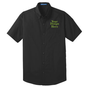 Embroidered Crest - Short Sleeve Carefree Poplin Shirt Thumbnail