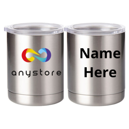 Custom Printed  - 10 oz Silver Stainless Steel Short Tumbler Thumbnail