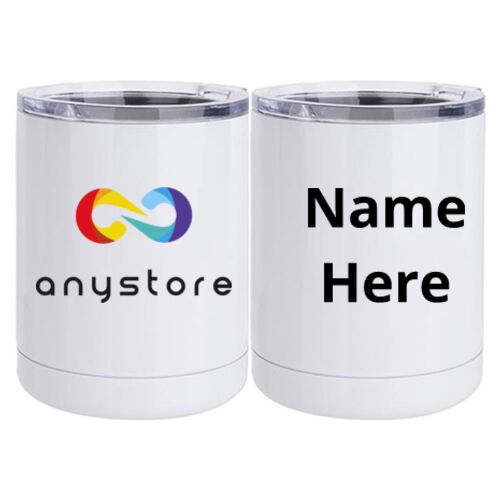 Custom Printed  - 10 oz White Stainless Steel Short Tumbler Thumbnail