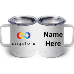Custom Printed  - 10 oz White Stainless Steel Coffee Mug Thumbnail