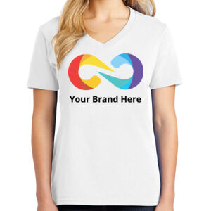 YourBrandHere - Ladies Core Cotton V Neck Tee Thumbnail