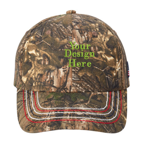 Embroidered  - Americana Contrast Stitch Camouflage Cap Thumbnail