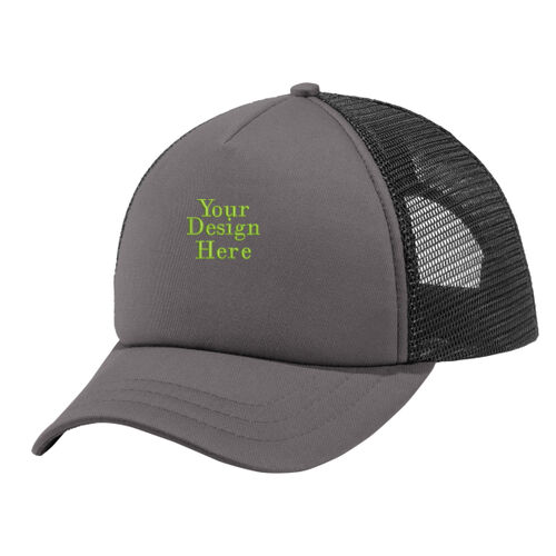 Embroidered  - 5 Panel Twill Foam Trucker Cap Thumbnail