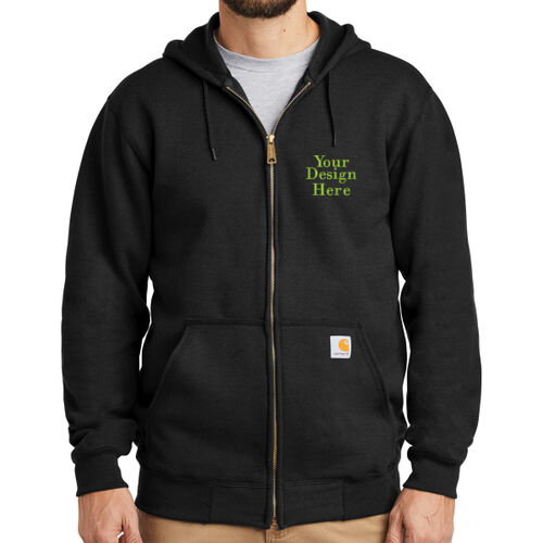 Embroidered  - Midweight Hooded Zip Front Sweatshirt Thumbnail