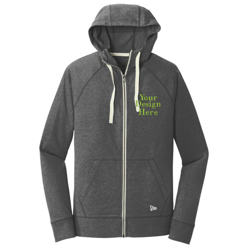 Embroidered  - Sueded Cotton Blend Full Zip Hoodie Thumbnail