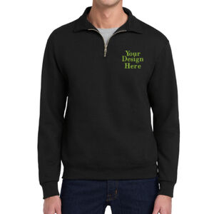 Embroidered  - Super Sweats &#174; NuBlend &#174; 1/4 Zip Sweatshirt with Cadet Collar Thumbnail