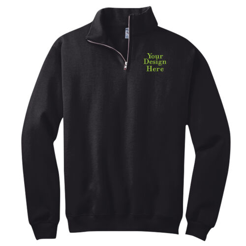 Embroidered  - NuBlend &#174; 1/4 Zip Cadet Collar Sweatshirt Thumbnail
