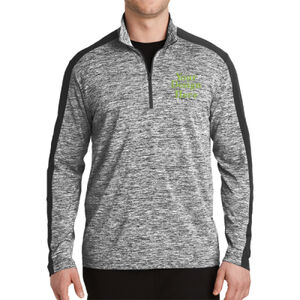 Embroidered  - PosiCharge &#174; Electric Heather Colorblock 1/4 Zip Pullover Thumbnail