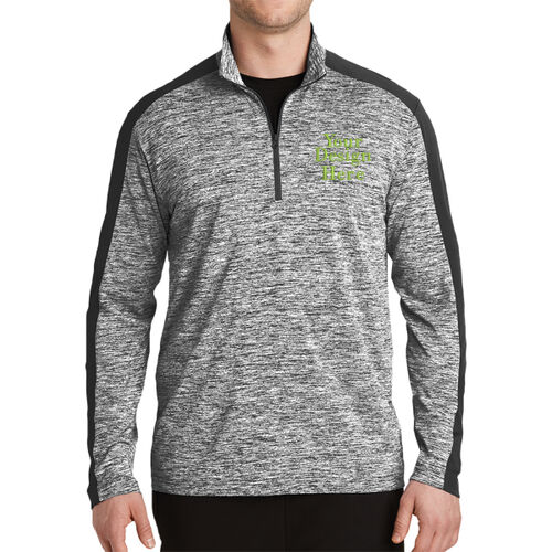 Embroidered  - PosiCharge &#174; Electric Heather Colorblock 1/4 Zip Pullover Thumbnail