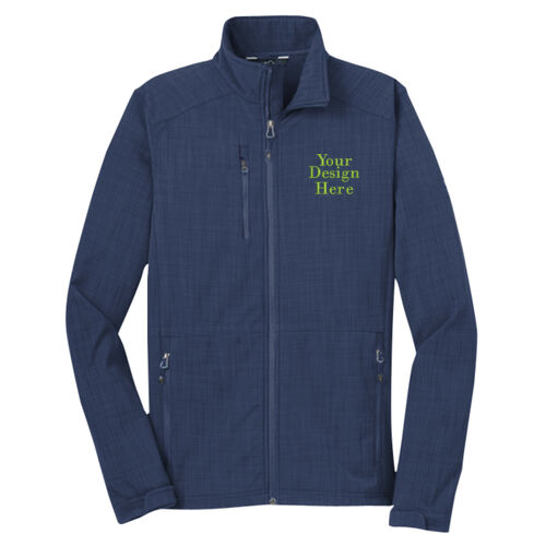 Embroidered  - Shaded Crosshatch Soft Shell Jacket Thumbnail