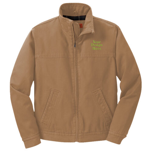 Embroidered  - Washed Duck Cloth Flannel Lined Work Jacket Thumbnail