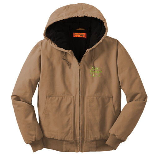 Embroidered  - Washed Duck Cloth Insulated Hooded Work Jacket Thumbnail