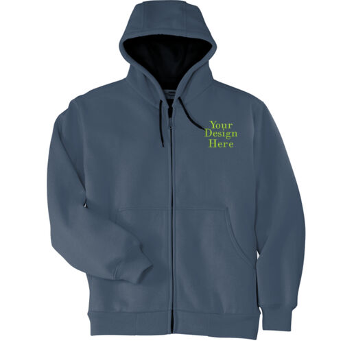 Embroidered  - Heavyweight Full Zip Hooded Sweatshirt with Thermal Lining Thumbnail