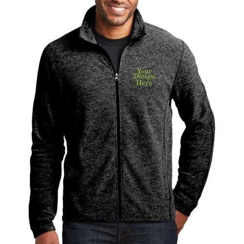Embroidered  - Heather Microfleece Full Zip Jacket Thumbnail