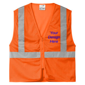 Printed  - Ansi 107 Class 2 Economy Mesh Zippered Vest Thumbnail