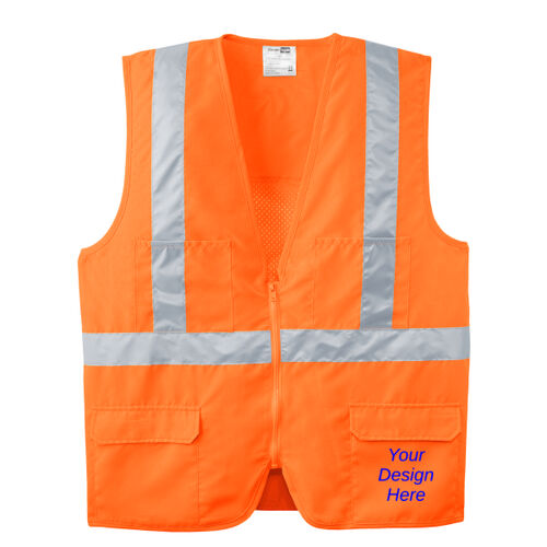 Printed  - Ansi 107 Class 2 Mesh Back Safety Vest Thumbnail