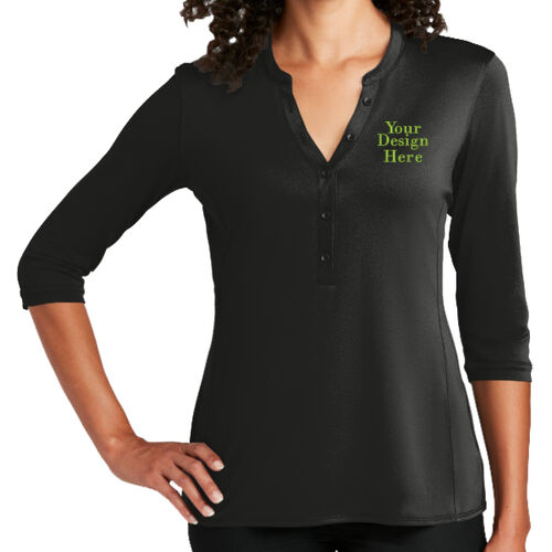 Embroidered  - Ladies UV Choice Pique Henley Thumbnail