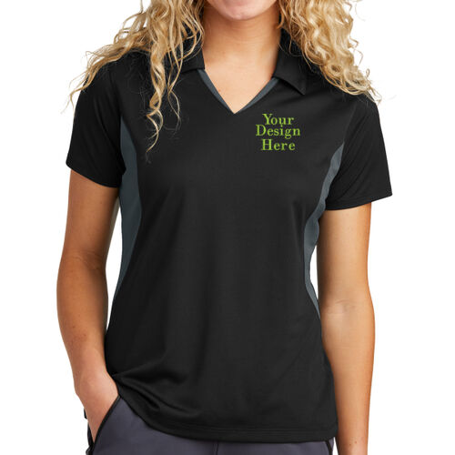 Embroidered  - Ladies Side Blocked Micropique Sport Wick ® Polo Thumbnail