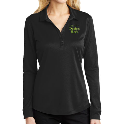 Embroidered  - Ladies Silk Touch ™ Performance Long Sleeve Polo Thumbnail
