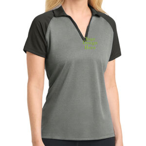 Embroidered  - Ladies PosiCharge ® RacerMesh ® Raglan Heather Block Polo Thumbnail
