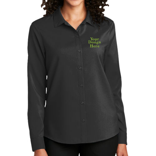Embroidered  - Ladies Long Sleeve Performance Staff Shirt Thumbnail