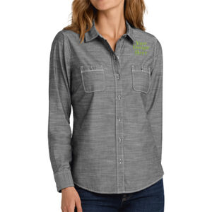 Embroidered  - Ladies Slub Chambray Shirt Thumbnail