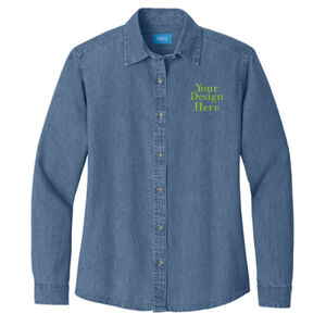Embroidered  - Ladies Long Sleeve Value Denim Shirt Thumbnail