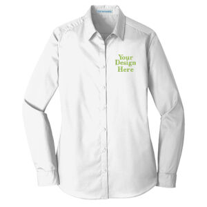 Embroidered  - Ladies Long Sleeve Carefree Poplin Shirt Thumbnail