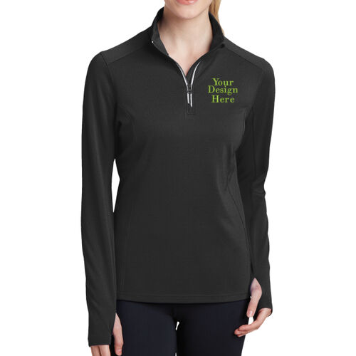 Embroidered  - Ladies Sport Wick ® Textured 1/4 Zip Pullover Thumbnail