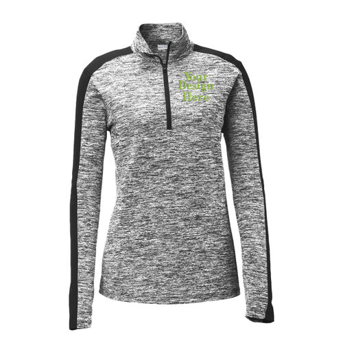 Embroidered  - Ladies PosiCharge ® Electric Heather Colorblock 1/4 Zip Pullover Thumbnail