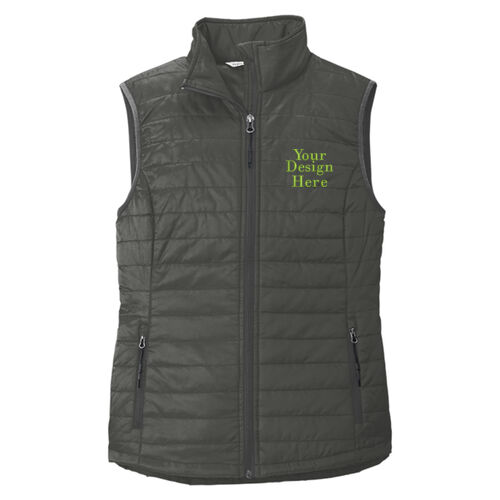 Embroidered  - Ladies Packable Puffy Vest Thumbnail
