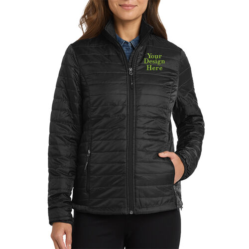 Embroidered  - Ladies Packable Puffy Jacket Thumbnail