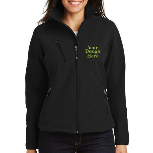 Embroidered  - Ladies Textured Soft Shell Jacket Thumbnail