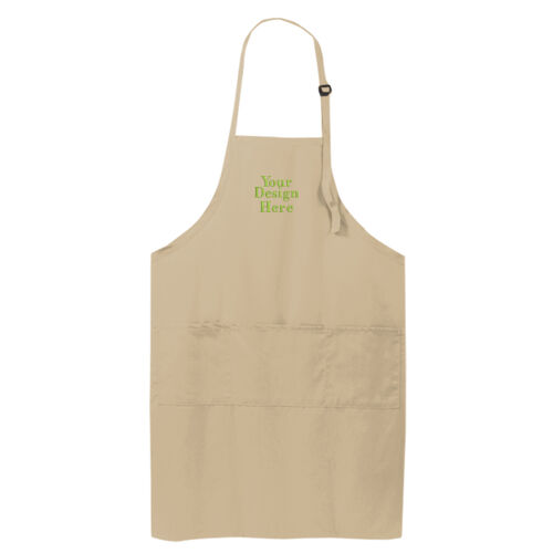 Embroidered  - Easy Care Extra Long Bib Apron with Stain Release Thumbnail