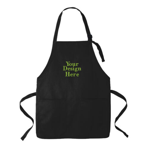 Embroidered  - Medium Length Two Pocket Bib Apron Thumbnail