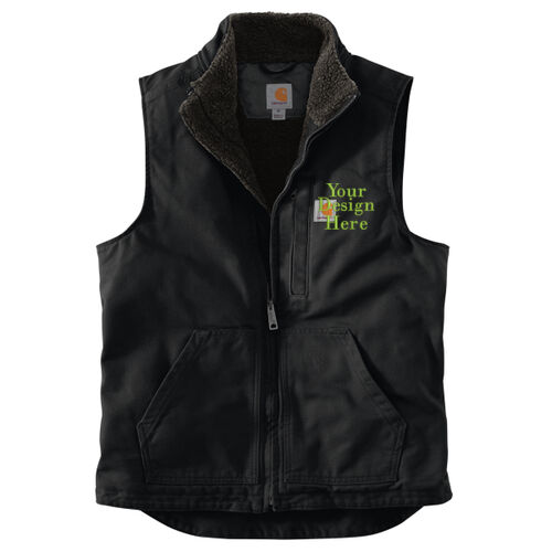 Embroidered  - Sherpa Lined Mock Neck Vest Thumbnail