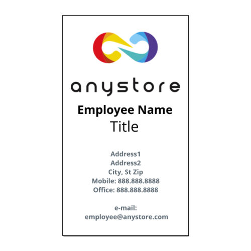 Printed  - Full Color 2"  X 3.5" Vertical Business Cards Thumbnail