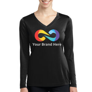 YourBrandHere - Ladies Long Sleeve PosiCharge &#174; Competitor&#153; V Neck Tee Thumbnail